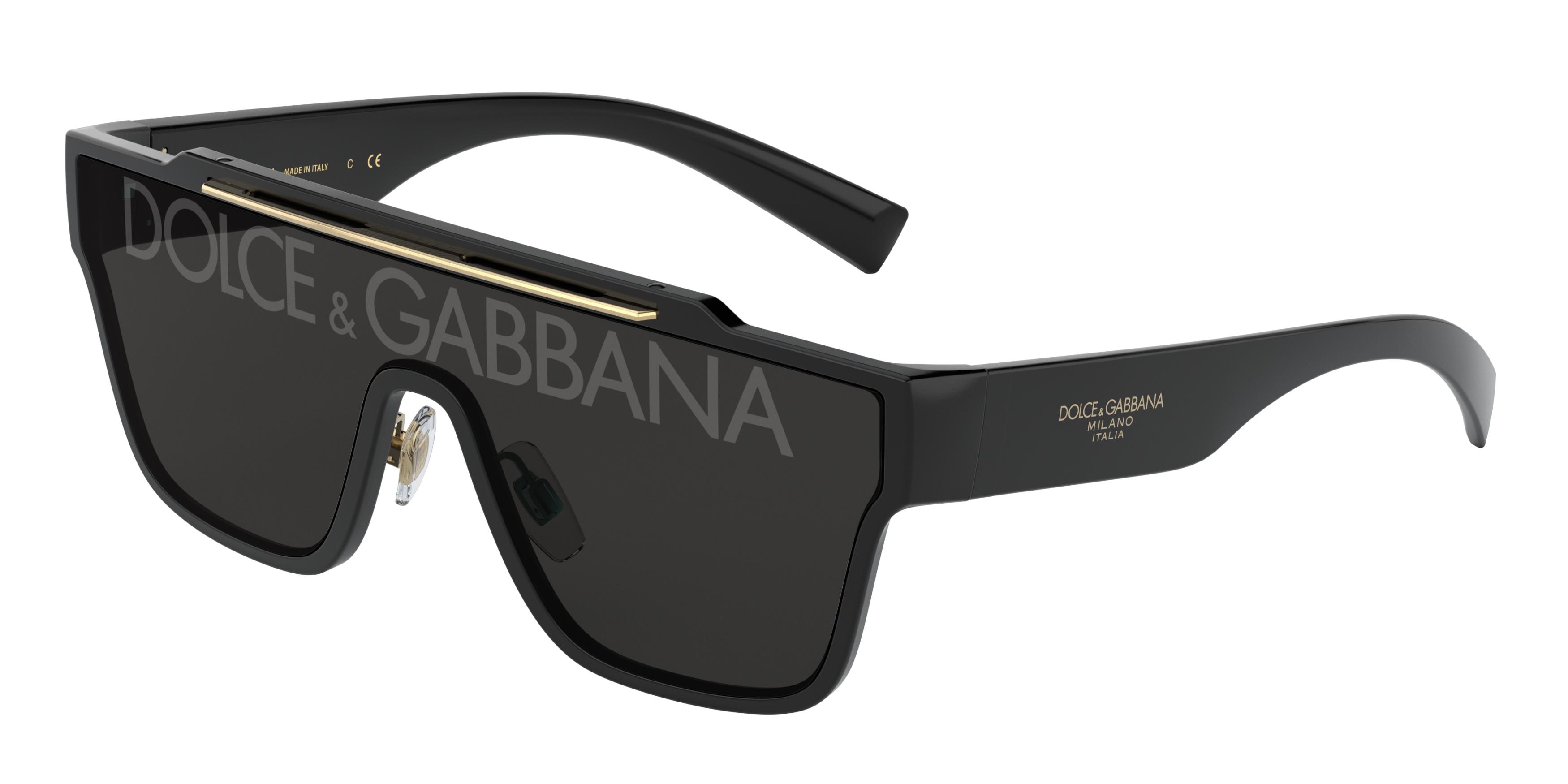 Dolce & Gabbana Herren DG6125 501/M Sonnenbrillen Nylon Schwarz Grau Quadratisch Normal-image
